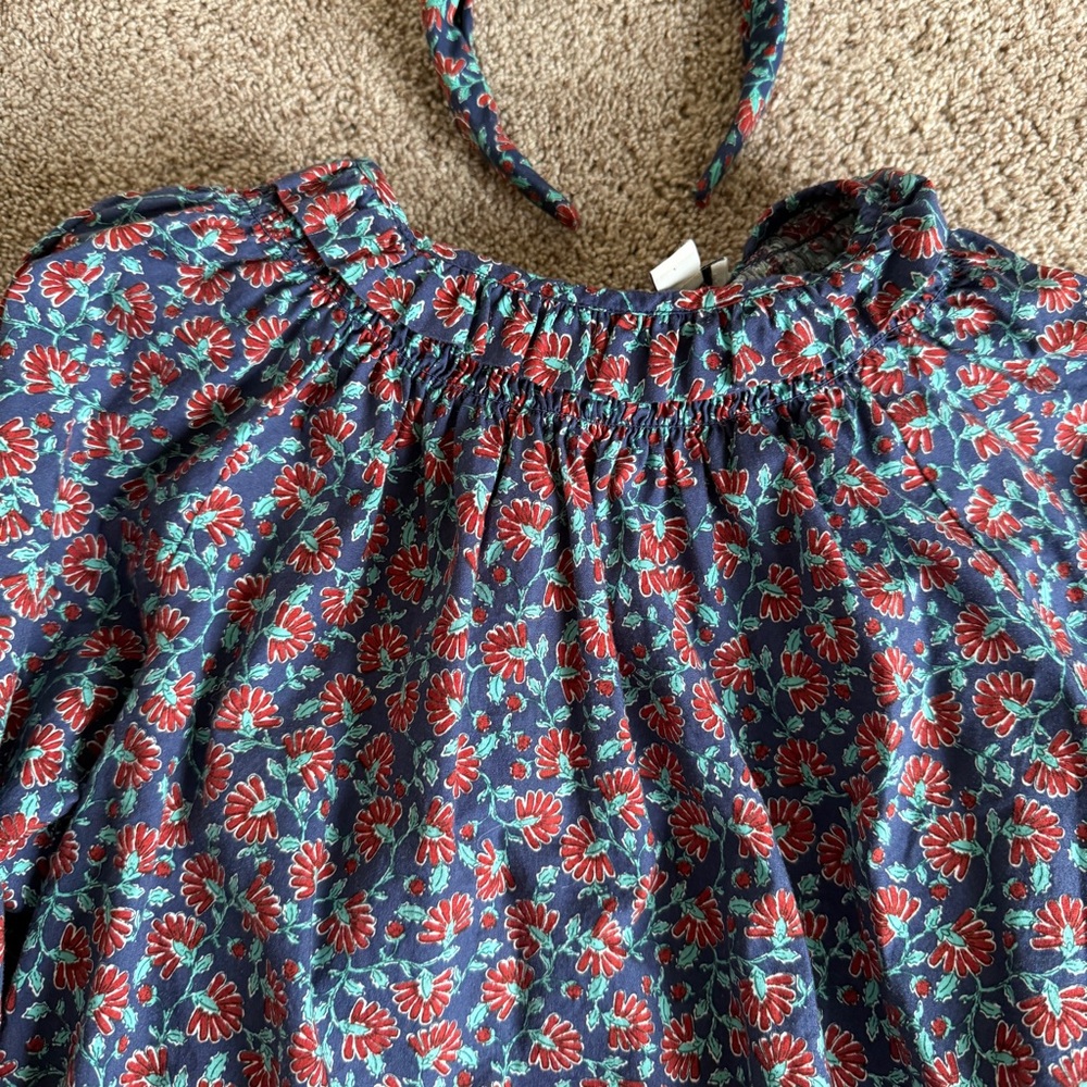 J.Crew Factory Floral Blouse w/ Matching Knot Headband Size Small - Picture 3 of 6
